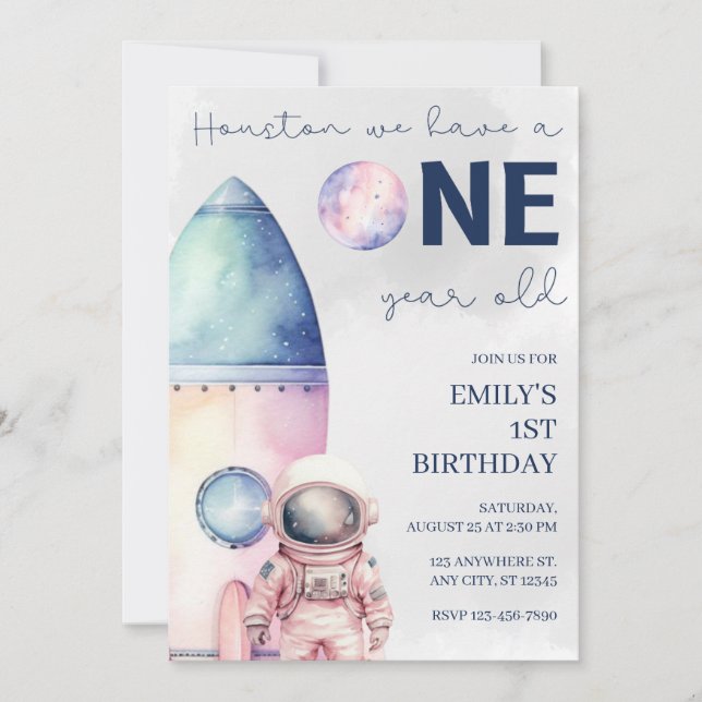 Houston, tenemos una invitación de cumpleaños de u (Anverso)