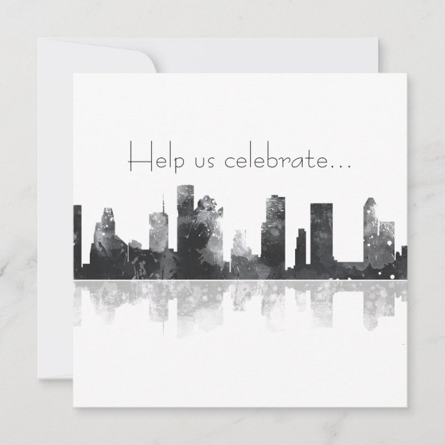 HOUSTON TEXAS SKYLINE - Invitación (Anverso)