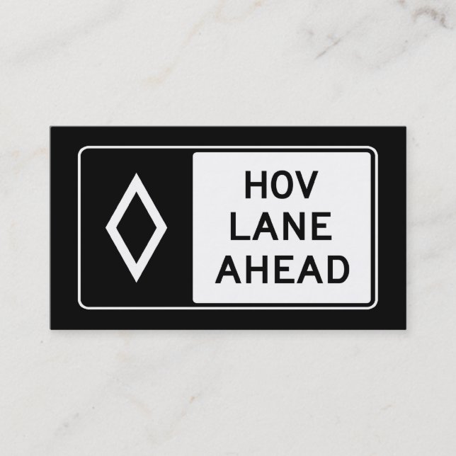 HOV LANE AHEAD : tarjeta de contacto de carpool (Anverso)