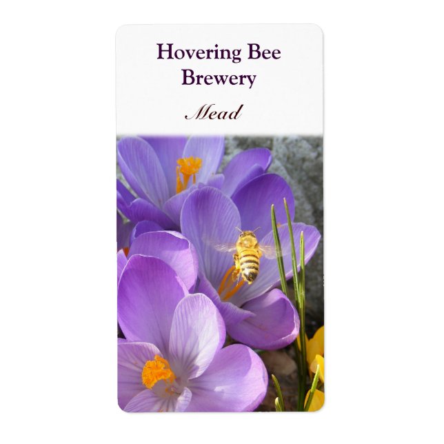 Hovering Bee ~ Etiqueta de vino de carne (Frente)