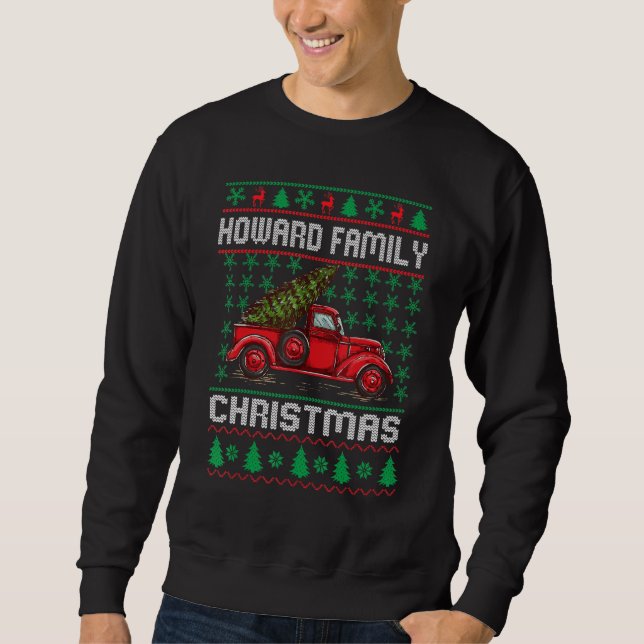Howard Family Ugly Navidades Sweater Red Truck Xm (Anverso)