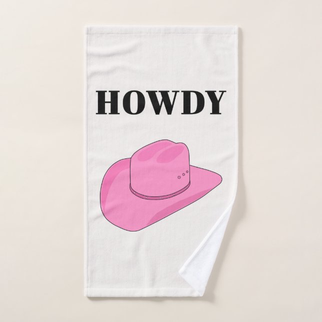 Howdy Cowboy Gorra Pink (Toalla de mano)