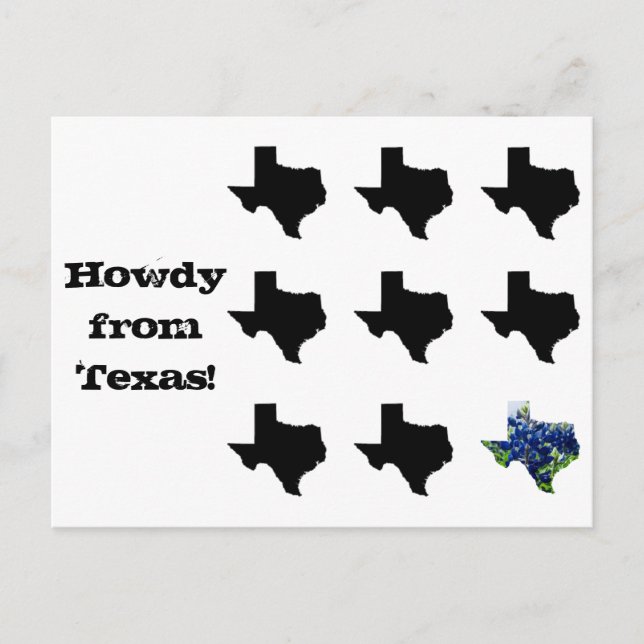Howdy desde la postal de Texas (Anverso)