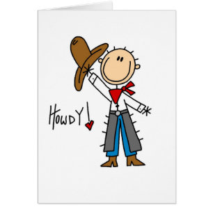 ¡Howdy! Figura tarjeta del palillo del vaquero