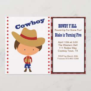 ¡HOWDY! Invitación al cumpleaños de Cowboy