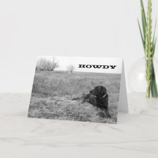Howdy perro en tarjeta de felicitación del campo