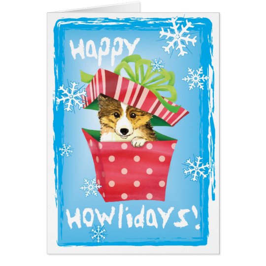 Howliday feliz Sheltie Tarjeta De Felicitación