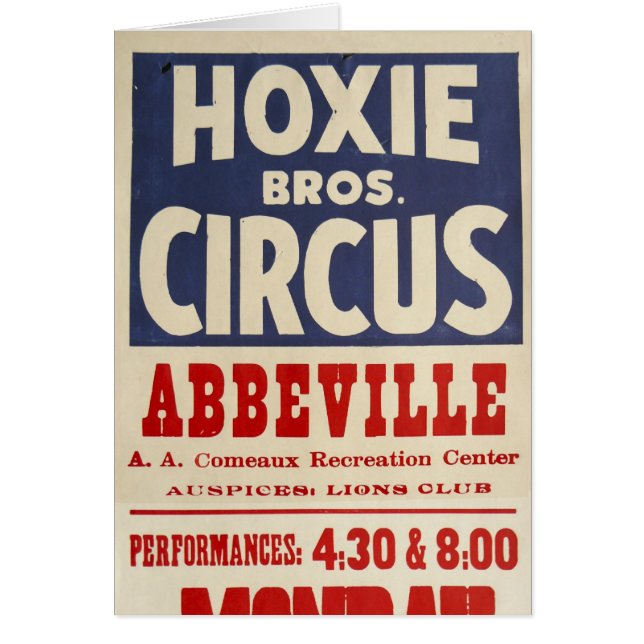 Hoxie Bros. Circo (Frente)