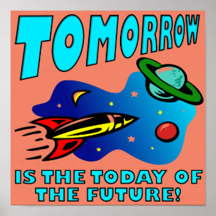 Hoy del Futuro divertido cartel señal