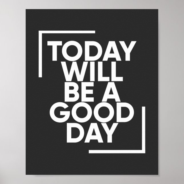 Hoy será un buen día | Arte de pared positivo (Frente)