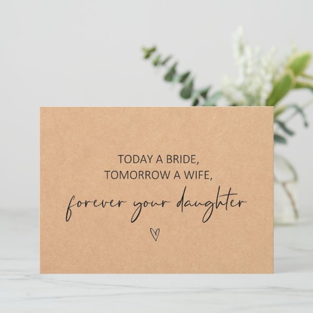 Hoy una novia, mañana una tarjeta plana de esposa (Anverso de pie)