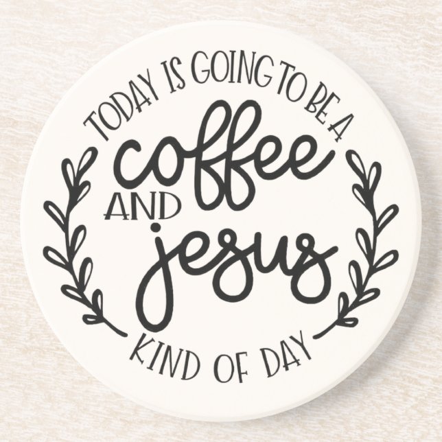 Hoy va a ser un Posavasos de Arenisca de Café (Frente)