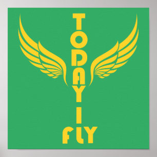 hoy vuelo arte de pared inspirador poster