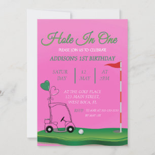 Hoyo En Un Golf Primer Invitación De Cumpleaños ch