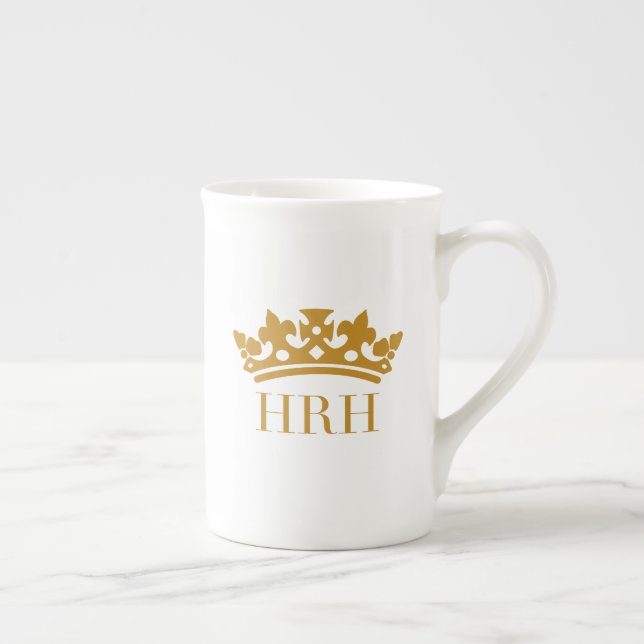 HRH su taza real de la corona de la alteza (Derecha)