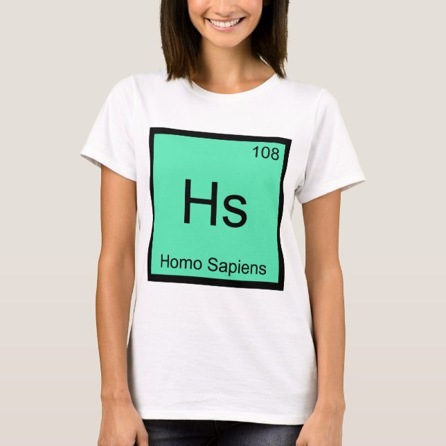 Hs - Camiseta del símbolo del elemento de la (Anverso)