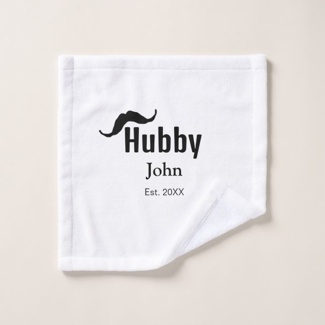 Hubby marido agregar nombre fecha año bigote simpl (Toallita)