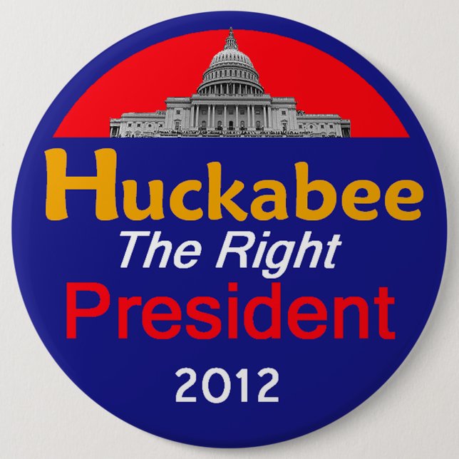 HUCKABEE 2012 6" botón (Anverso)
