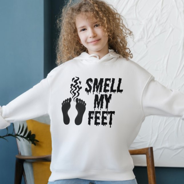 Huele a mis pies Halloween Humor para niños Hoodie (Subido por el creador)