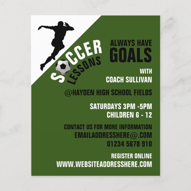 Huelga de fútbol, publicidad de lecciones de fútbo (Frente)