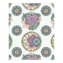 Huella de arte de doodles de corazón y flores, gra