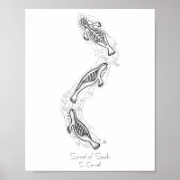 Huella de arte Spiral of Seals
