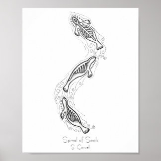 Huella de arte Spiral of Seals