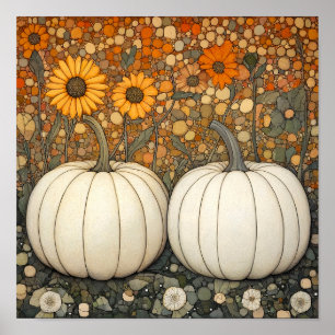 Huella de calabaza otoño poster decoración de pare