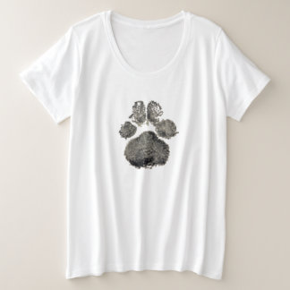 Huella de garra de perro más camiseta de tamaño