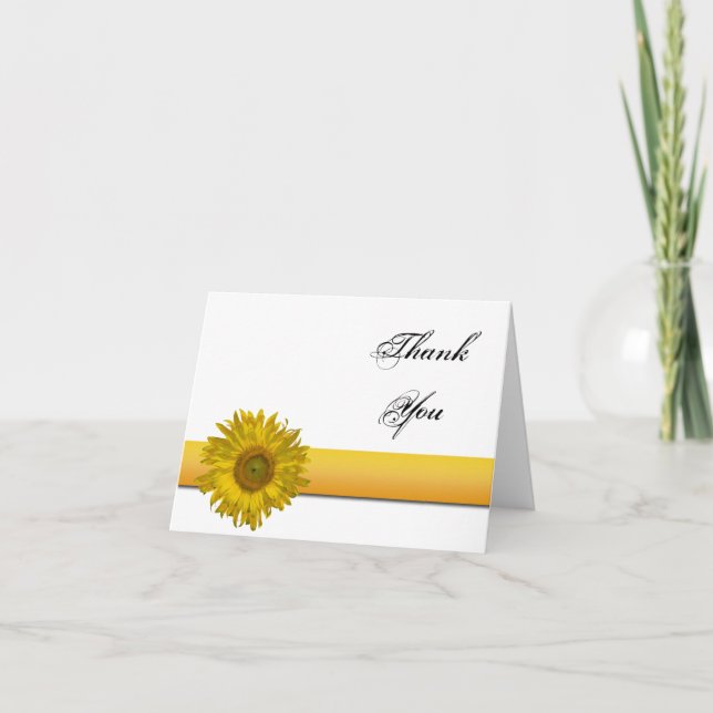 Huella de girasol amarillo Nota de agradecimiento (Anverso)