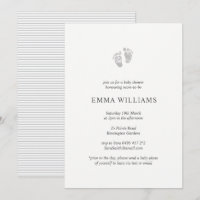 Huella de invitación a Baby Shower neutral de géne