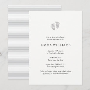Huella de invitación a Baby Shower neutral de géne