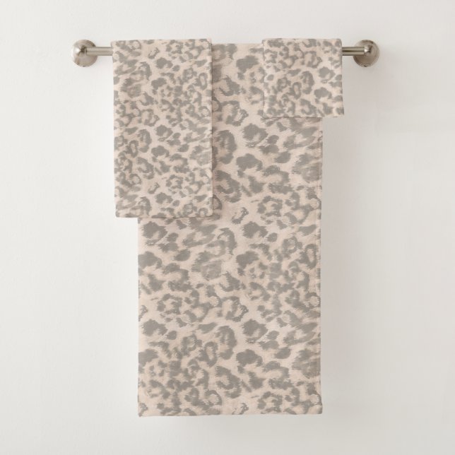 Huella de leopardo beige. juego de toallas de baño (In situ)