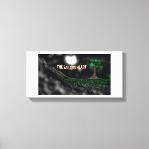 huella de lienzo de corazón de marinero