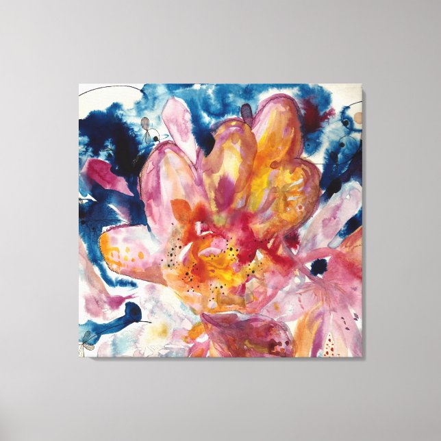 huella de lienzo de flores de agua (Anverso)