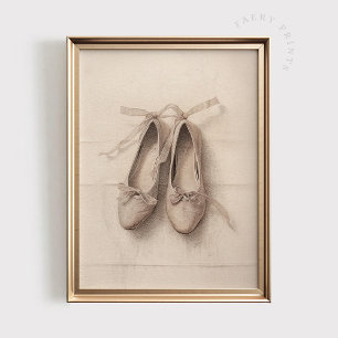 Huella de zapatos de ballet, Arte IMPRIMIBLE vinta