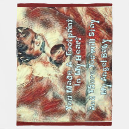 Huella en mi manta del paño grueso y suave del