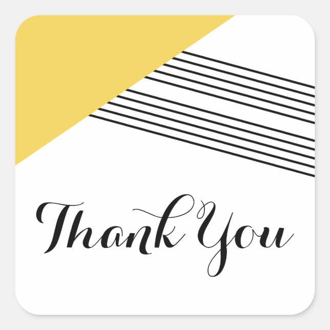 Huella geométrica amarilla Gracias Pegatinas (Anverso)