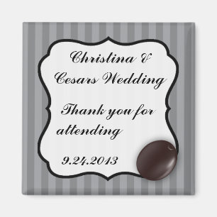 Huella gris de aceitunas negras de imán de 2"x2" d