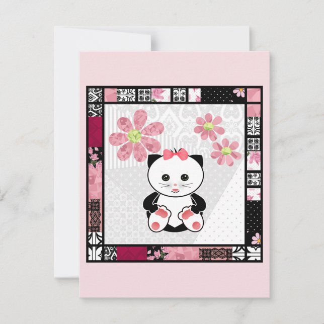 Huella infantil de ilustracion gatito (Anverso)