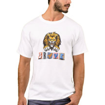 Huella valiente de león de camisetas