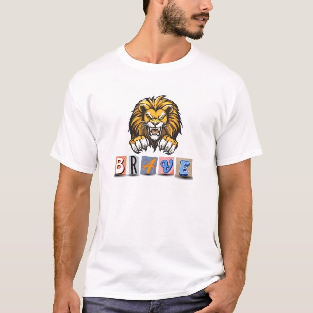 Huella valiente de león de camisetas (Anverso)