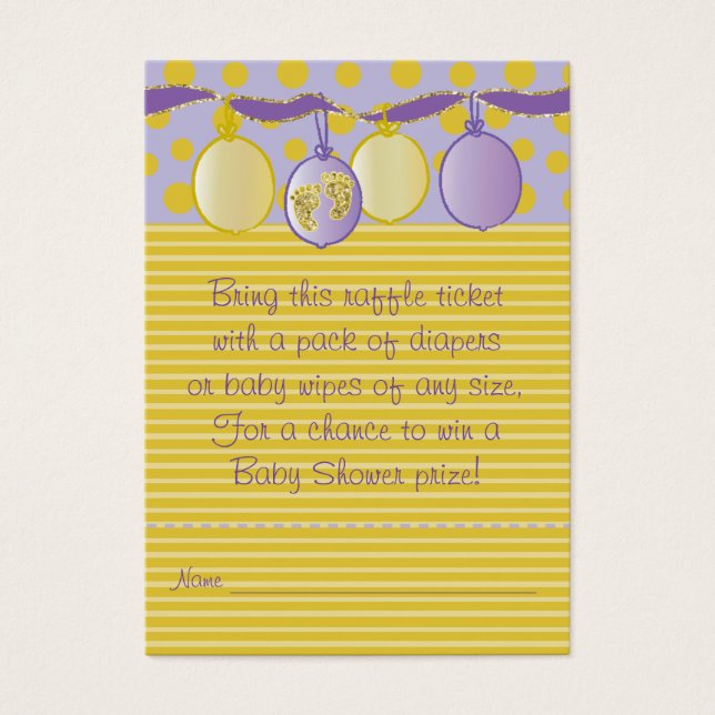 Huellas de Baby Shower Raffle Ticket/Baby (Frente)