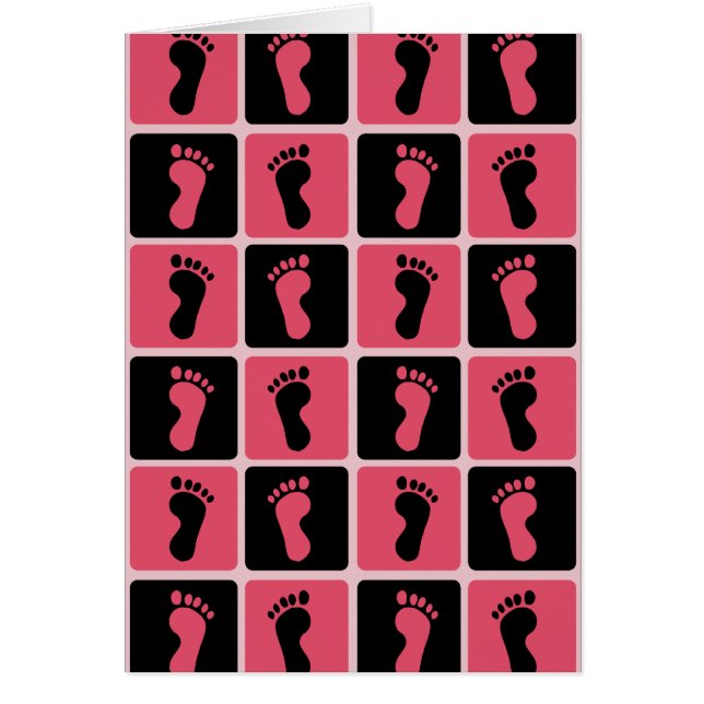 Huellas de bebé rosadas y negras (Frente)