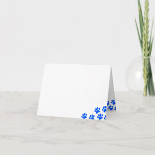 Huellas de Cachorro Azul en Blanco