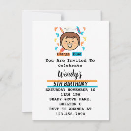 Huellas de invitación para fiesta infantil