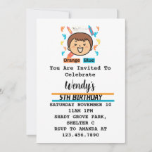 Huellas de invitación para fiesta infantil
