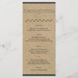 Huellas en el menú Boda de arena