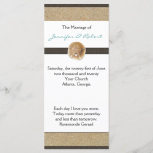 Huellas en el programa de la boda de arena