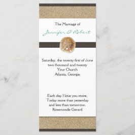 Huellas en el programa de la boda de arena